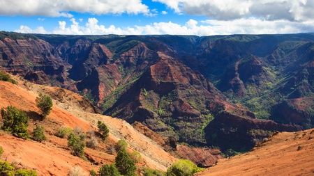 Panoramic view of beautiful Waimea Canyon in Kauai, Hawaii Islands.の写真素材