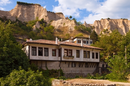 Typical old house in the historic town of Melnik, Bulgaria.のeditorial素材