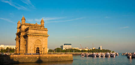 Gateway of India at sunset in Mumbai.の写真素材