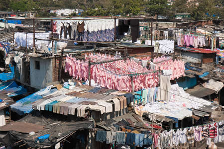 The world's largest open laundry in Mumbai, India.のeditorial素材