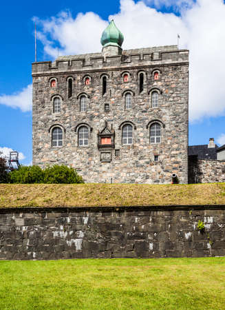 Rosenkrantz tower at Bergenhus fortress in Bergen, Norway.のeditorial素材