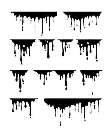 Set of flowing liquid.のイラスト素材