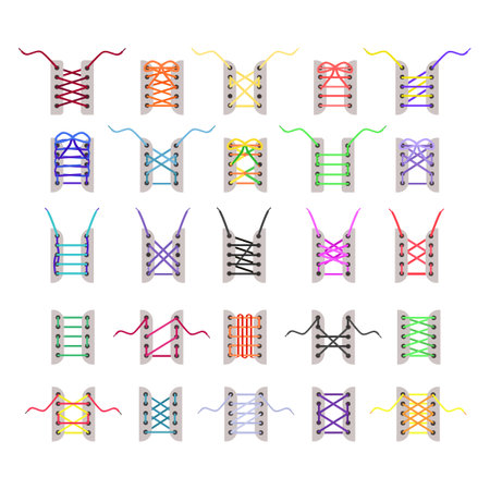 Vector collection of different lacing.のイラスト素材