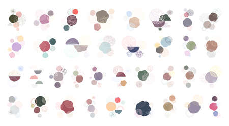Collection of abstract backgrounds from spots and dots. Doodle style backdrops.