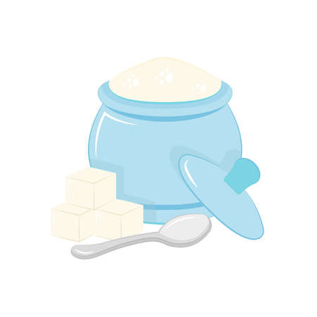 Vector illustration of Sucrose. Food additive on a white background.のイラスト素材