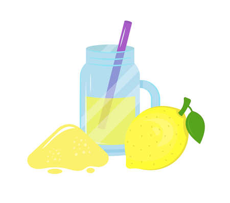 Vector illustration of Citric Acid. Food additive on a white background.のイラスト素材