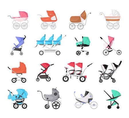 A set of strollers for babies.のイラスト素材