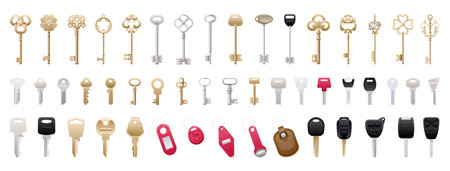 Vector collection of realistic keys.のイラスト素材