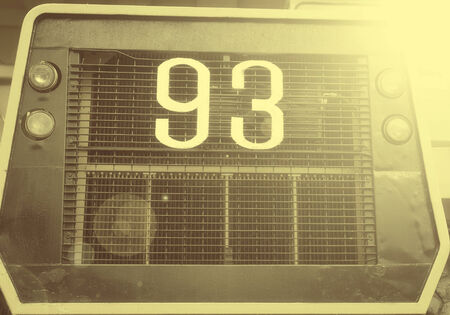 Front of big yellow obsolete truck, Close upの写真素材