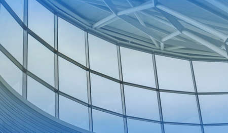 Architecture of metal structure and glass windows