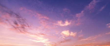 Beauty and colorful evening sunset sky backgroundの写真素材