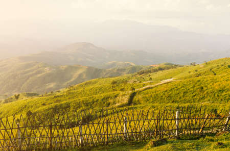 Landscape view in sunset at border of Thailand and Myanmarの写真素材