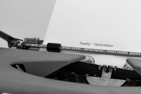 Merry Christmas on typewritterの写真素材