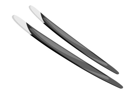 Water skis flat vector illustration. Extreme sports. Outdoor activities equipment. Water transport type for active lifestyle. Skiing gear isolated cartoon clipart on white backgroundのイラスト素材