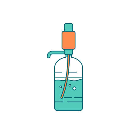 Office water cooler flat color vector object. Liquid refreshment in bottle. Tank with hot and cold aqua. Water dispenser isolated cartoon illustration for web graphic design and animationのイラスト素材