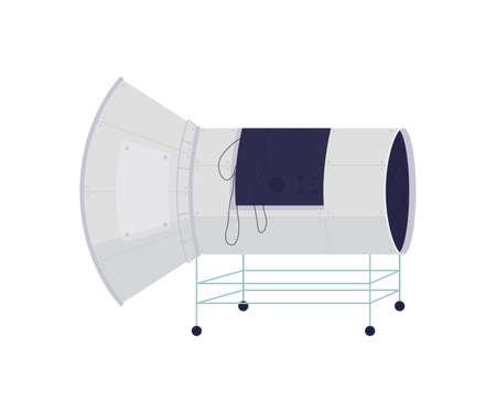 Modern spaceship parts flat color vector object. Creating futuristic rocket for internetional space...