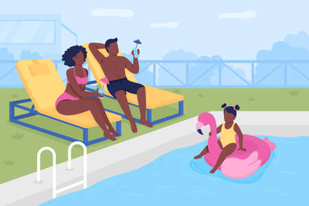Beach resort for familyのイラスト素材