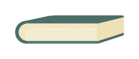 Closed book semi flat color vector object. Hardcover copybook. Full realistic item on white. Reading literature isolated modern cartoon style illustration for graphic design and animationのイラスト素材