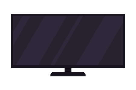Plasma tv semi flat color vector object. Realistic item on white. Electronic gadget. Television for home interior isolated modern cartoon style illustration for graphic design and animationのイラスト素材