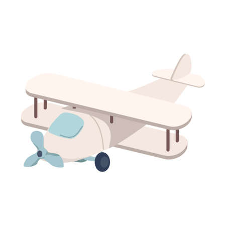 Making miniature airplane semi flat color vector object. Full sized item on white. handicraft product. building instructions. Simple cartoon style illustration for web graphic design and animationのイラスト素材
