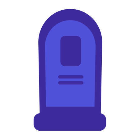 Dark blue grave semi flat color vector object. Full sized item on white. visiting cemetery. Cemetery tourism. Simple cartoon style illustration for web graphic design and animationのイラスト素材