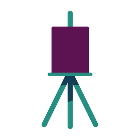 Easel with canvas semi flat color vector object. Full sized item on white. painting classes. artist stationery. Simple cartoon style illustration for web graphic design and animationのイラスト素材
