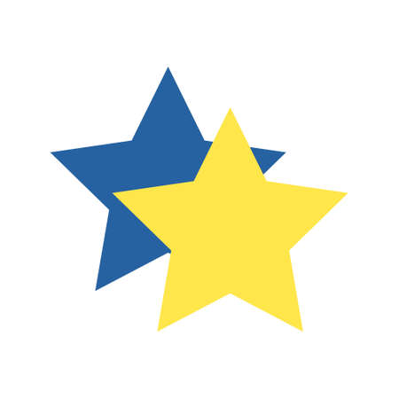 Blue and yellow stars semi flat color vector object. Full sized item on white. Review and opinion....