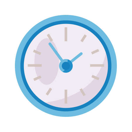 Clock semi flat color vector object. Full sized item on white. Device for measuring time. minutes...