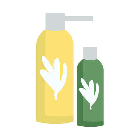 Hygiene cosmetics semi flat color vector object. Full sized item on white. skincare products. Liquid soap and shampoo simple cartoon style illustration for web graphic design and animationのイラスト素材
