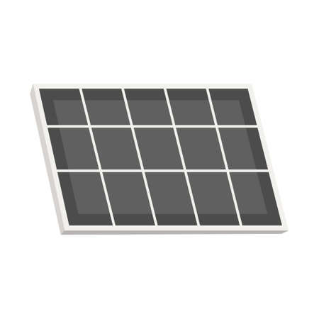 Solar panel semi flat color vector object. Powering home with sun energy. residential solar system. Full sized item on white. Simple cartoon style illustration for web graphic design and animationのイラスト素材