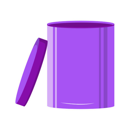Trash can with lid semi flat color vector object. Garbage container. Full sized item on white. materials storage. Simple cartoon style illustration for web graphic design and animationのイラスト素材