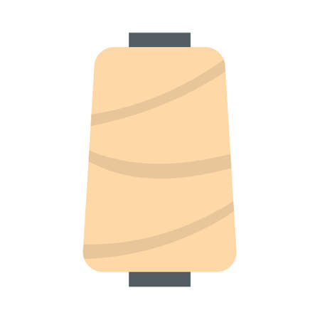 Thread coil semi flat color vector object. Sewing material. Textile on spool. Full sized item on white. Tailoring simple cartoon style illustration for web graphic design and animationのイラスト素材
