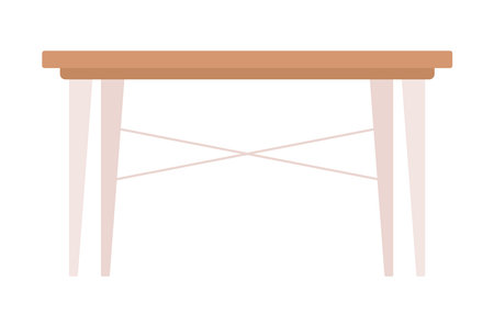 Empty desk semi flat color vector object. Table at workplace. editable element. Full sized item on white. Furniture simple cartoon style illustration for web graphic design and animationのイラスト素材