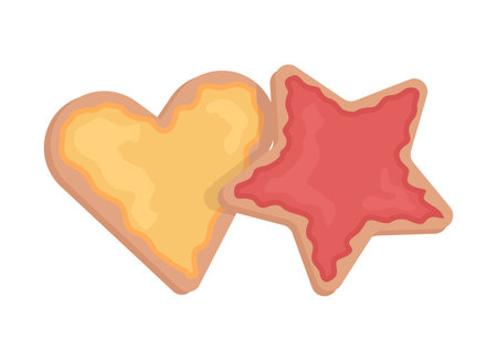 Cookies semi flat color vector object. Healthy homemade biscuits. editable element. Full sized item on white. Bakery simple cartoon style illustration for web graphic design and animationのイラスト素材