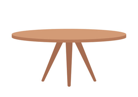 Empty table semi flat color vector object. editable element. Full sized item on white. Part of house interior simple cartoon style illustration for web graphic design and animationのイラスト素材