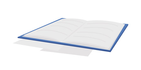 Notebook semi flat color vector object. editable element. Full sized item on white. Exam preparation. schoolbook. Writing notes simple cartoon style illustration for web graphic design and animationのイラスト素材