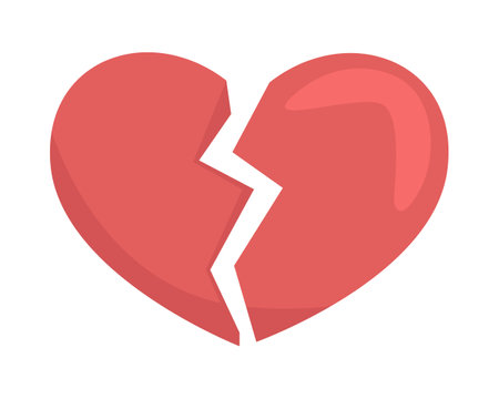 Heartbreak semi flat color vector object. editable element. Item on white. breakup relationship. couple conflict. Suffering simple cartoon style illustration for web graphic design and animationのイラスト素材