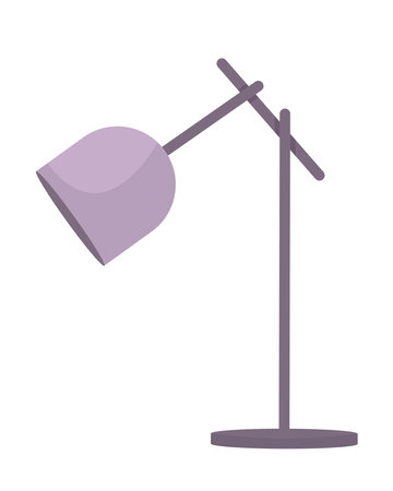 Contemporary table lamp for office desk semi flat color vector object. lighting. Editable icon. Full sized item on white. Simple cartoon style spot illustration for web graphic design and animationのイラスト素材