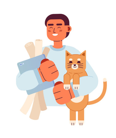 Work life balance for remote freelance worker semi flat color vector character. Editable figure. Half body person on white. Simple cartoon style spot illustration for web graphic design and animationのイラスト素材