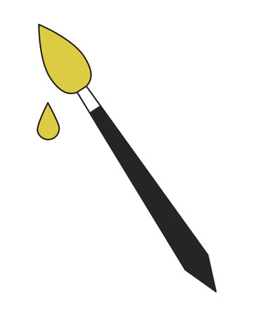 Paintbrush tool linear flat duo color vector object. drawing. Editable duotone icon. Full sized element on white. Simple lineart cartoon style spot illustration for web graphic design and animationのイラスト素材