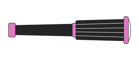 Handheld monocular telescope flat line color vector object. magnifying tool. Editable linear icon on white. Simple outline cartoon style spot illustration for web graphic design and animationのイラスト素材