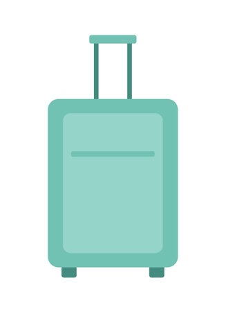 Suitcase on wheels with handle semi flat color vector object. Travel bag for ladies. Hand luggage. Editable cartoon clip art icon. Simple spot illustration for web graphic design, animationのイラスト素材
