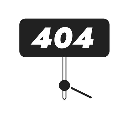 Holding 404 error sign vector bw empty state illustration. Editable not found page for UX, UI...