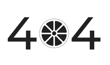 Citrus fruit slice black white error 404 flash message. Pampelmuse. summertime. Monochrome empty...