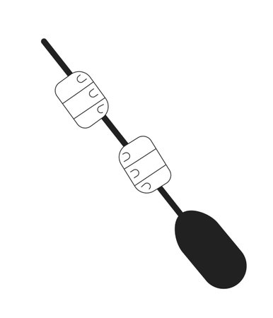 Sup paddle hands monochromatic flat vector hands. paddle board equipment. water sports gear. Paddle board yoga. Editable thin line clip art on white. Simple bw cartoon spot image for web graphic designのイラスト素材