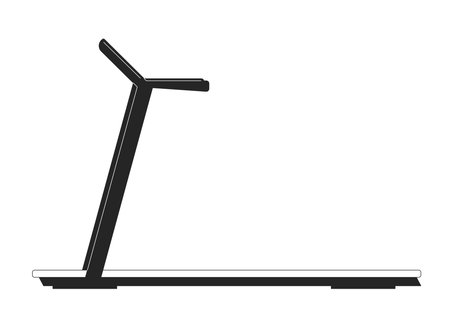 Treadmill sport equipment flat monochrome isolated vector object. Gym equipment for running. Editable black and white line art drawing. Simple outline spot illustration for web graphic designのイラスト素材