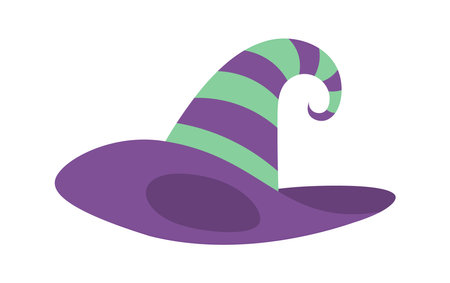 Witch hat Halloween semi flat color vector object. Witchcraft. Halloween costume. Trick-or-treat. Editable cartoon clip art icon on white background. Simple spot illustration for web graphic designのイラスト素材