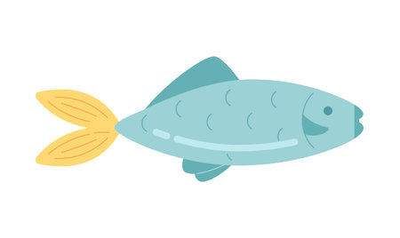 Big fish semi flat color vector object. Aquatic animal. marine. Editable cartoon clip art icon on white background. Simple spot illustration for web graphic designのイラスト素材
