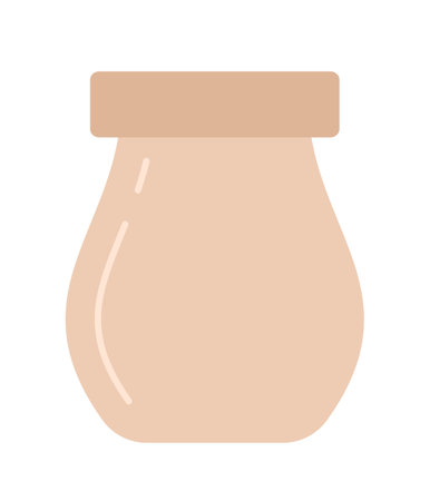 Antique ceramic pot semi flat color vector object. Pottery hobby. decorative vase. Editable cartoon clip art icon on white background. Simple spot illustration for web graphic designのイラスト素材