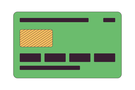 Credit card flat monochrome isolated vector object. Plastic card for buy goods. Editable black and white line art drawing. Simple outline spot illustration for web graphic designのイラスト素材
